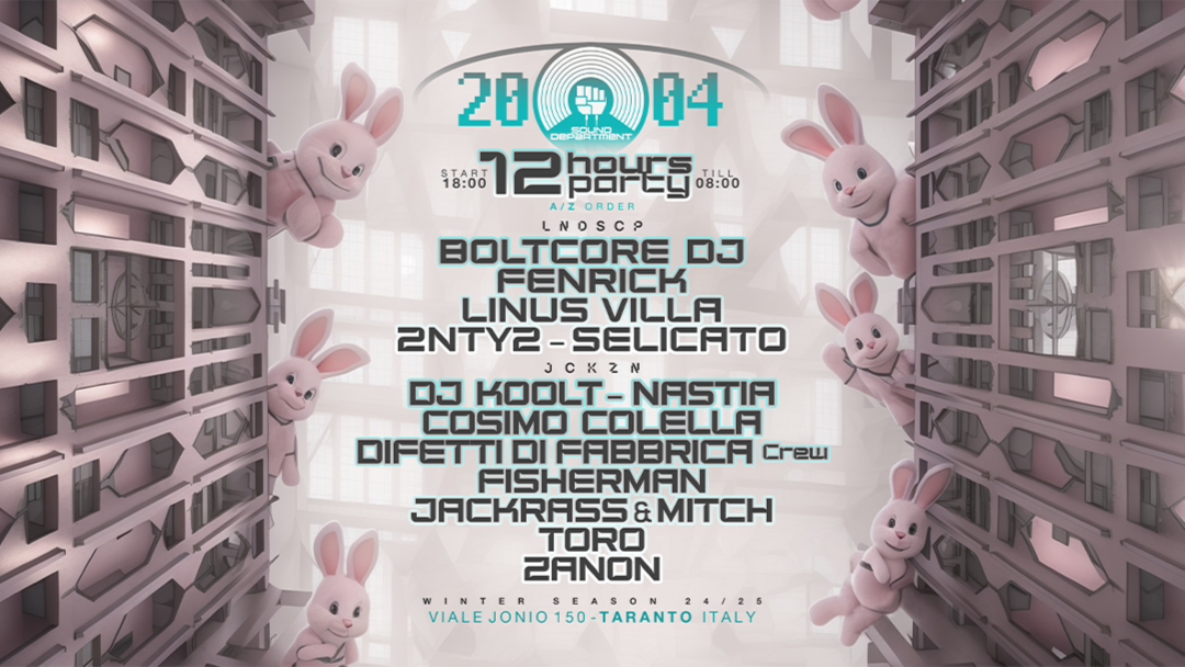 Sound Department 20 Apr w/ BOLTCORE , FENRICK, LINUS VILLA, DJ KOOLT,NASTIA image