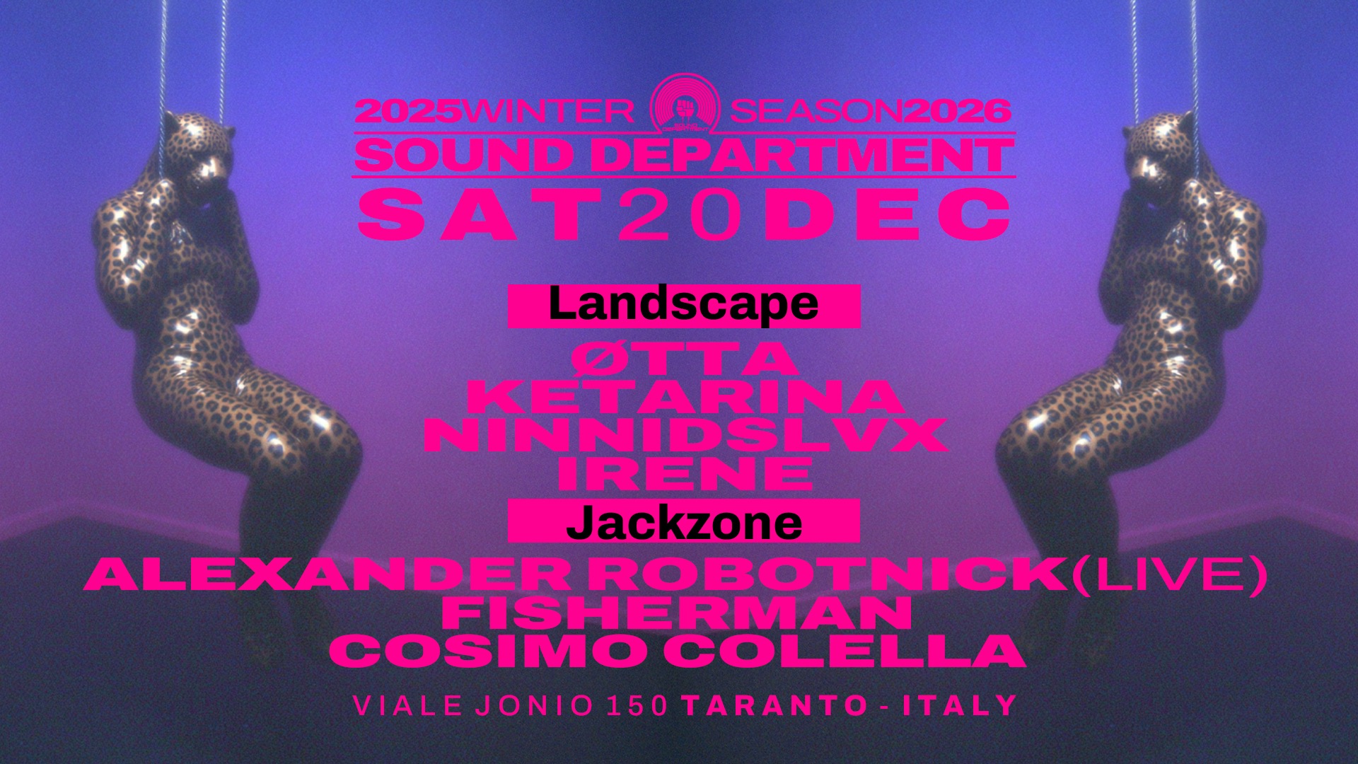 Sound Department 20 DEC w/ØTTA, KETARINA and ALEXANDER ROBOTNICK (live) image