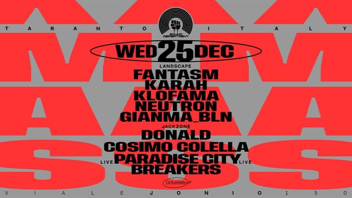 Cover for event: Sound Department 25 DECEMBER w/FANTASM KARAH KLOFAMA NEUTRON and DONALD