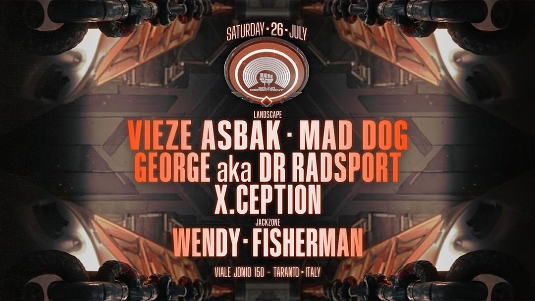 SOUND DEPARTMENT 26 July w/ VIEZE ASBAK, MAD DOG, DR RADSPORT and WENDY event cover