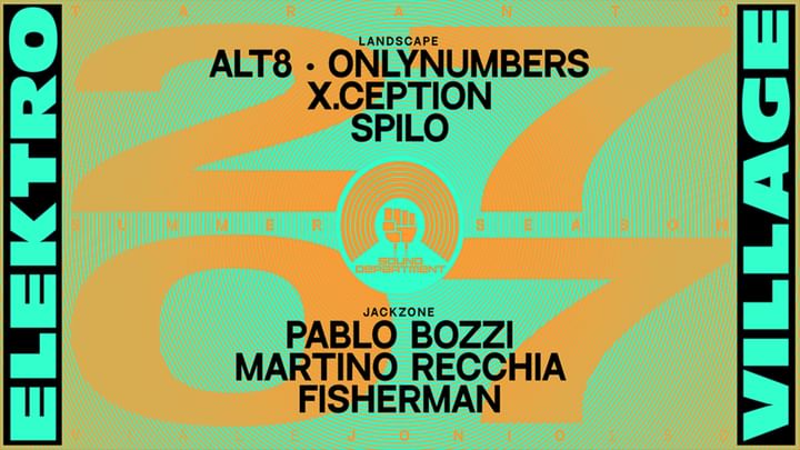 Cover for event: Sound Department 27 July w/ ALT8, ONLYNUMBERS and PABLO BOZZI