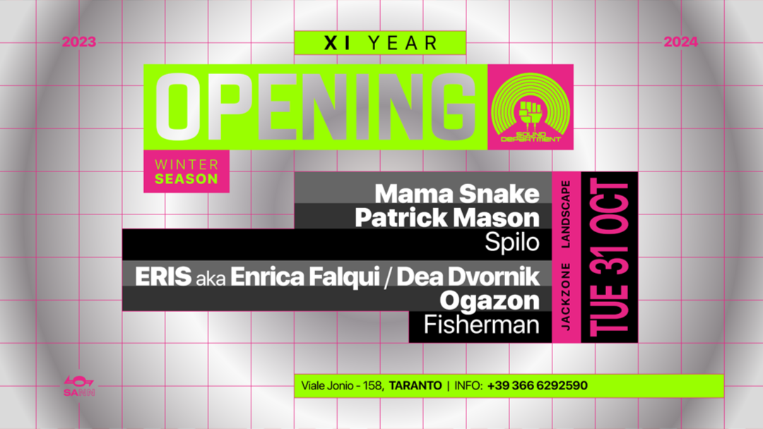 Sound Department 31Oct w/ MAMA SNAKE, PATRICK MASON, ERIS aka Enrica Falqui, DEA DVORNIK and OGAZON  image