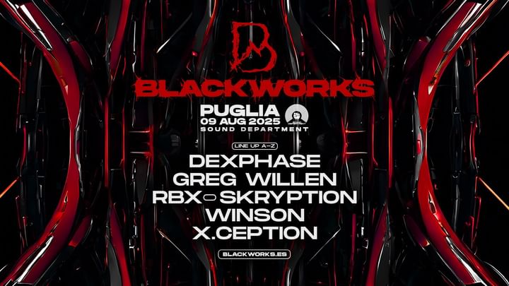 Cover for event: Sound Department 9 August w/BLACKWORKS and MARCELLUS PITTMAN