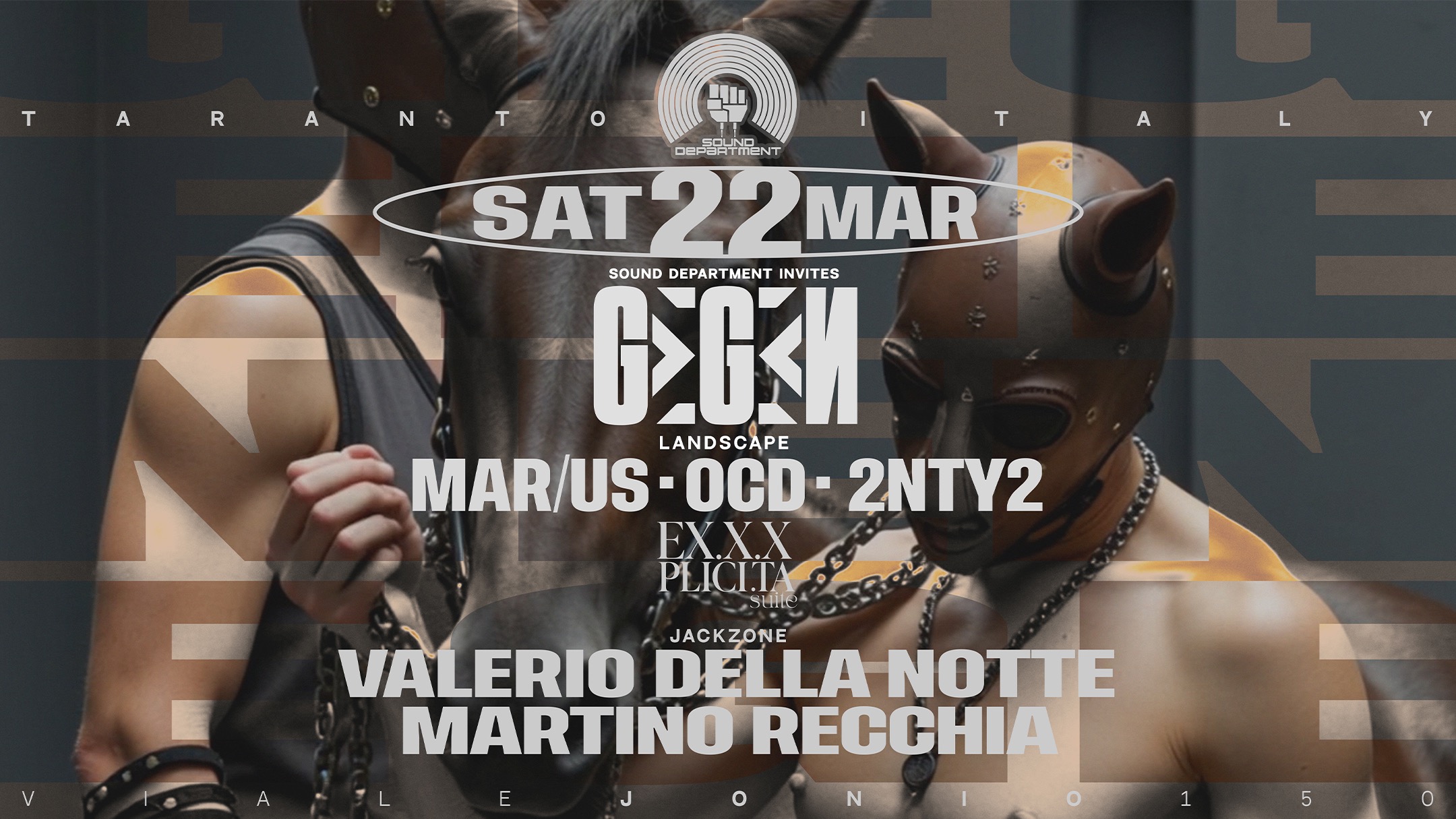 Sound Department invites GEGEN w/MAR/US, OCD and VALERIO DELLA NOTTE image