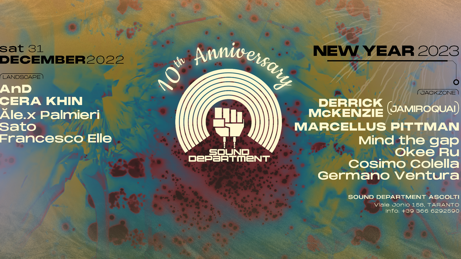 Sound Department NYE w/ AnD, CERA KHIN, DERRICK McKENZIE, MARCELLUS PITTMAN image