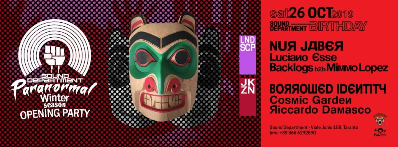 Sound Department Opening 26.10 w/Nur Jaber and Borrowed Identity image