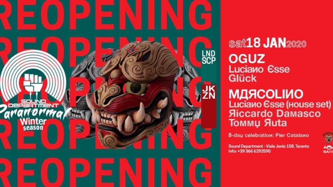 Capa do evento Sound Department Reopening 18.01 w/Ogus and Marcolino