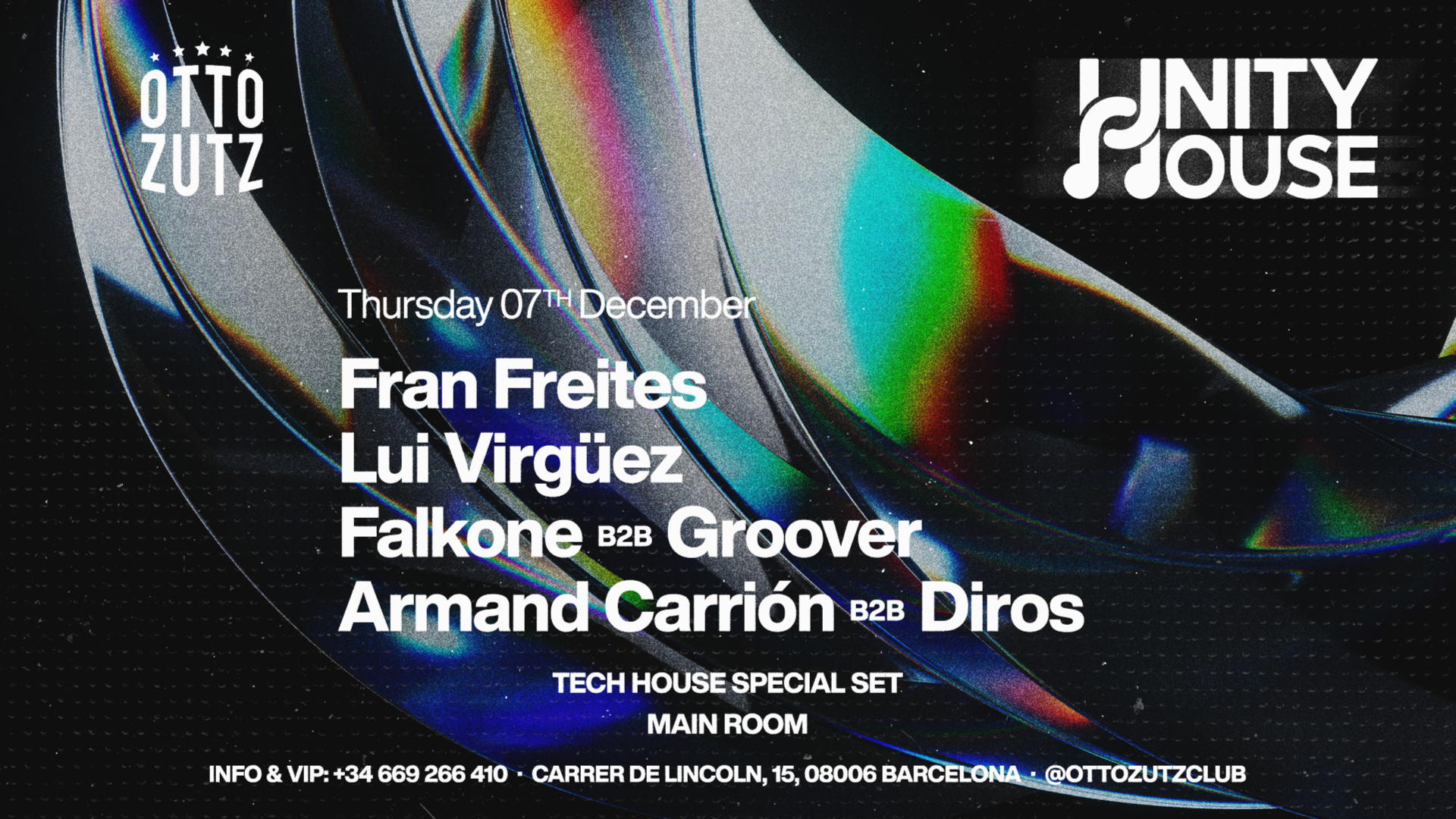 Otto Zutz pres. Unity House / Tech House - THURSDAY I LAST FREE image