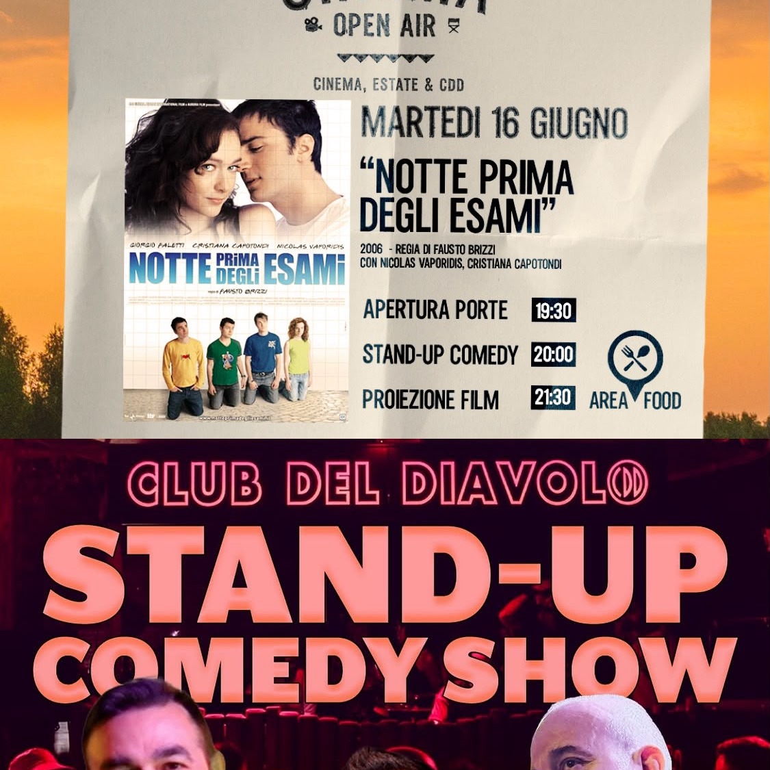 Stand-up Comedy + Cinema Open Air "Notte prima degli esami" image