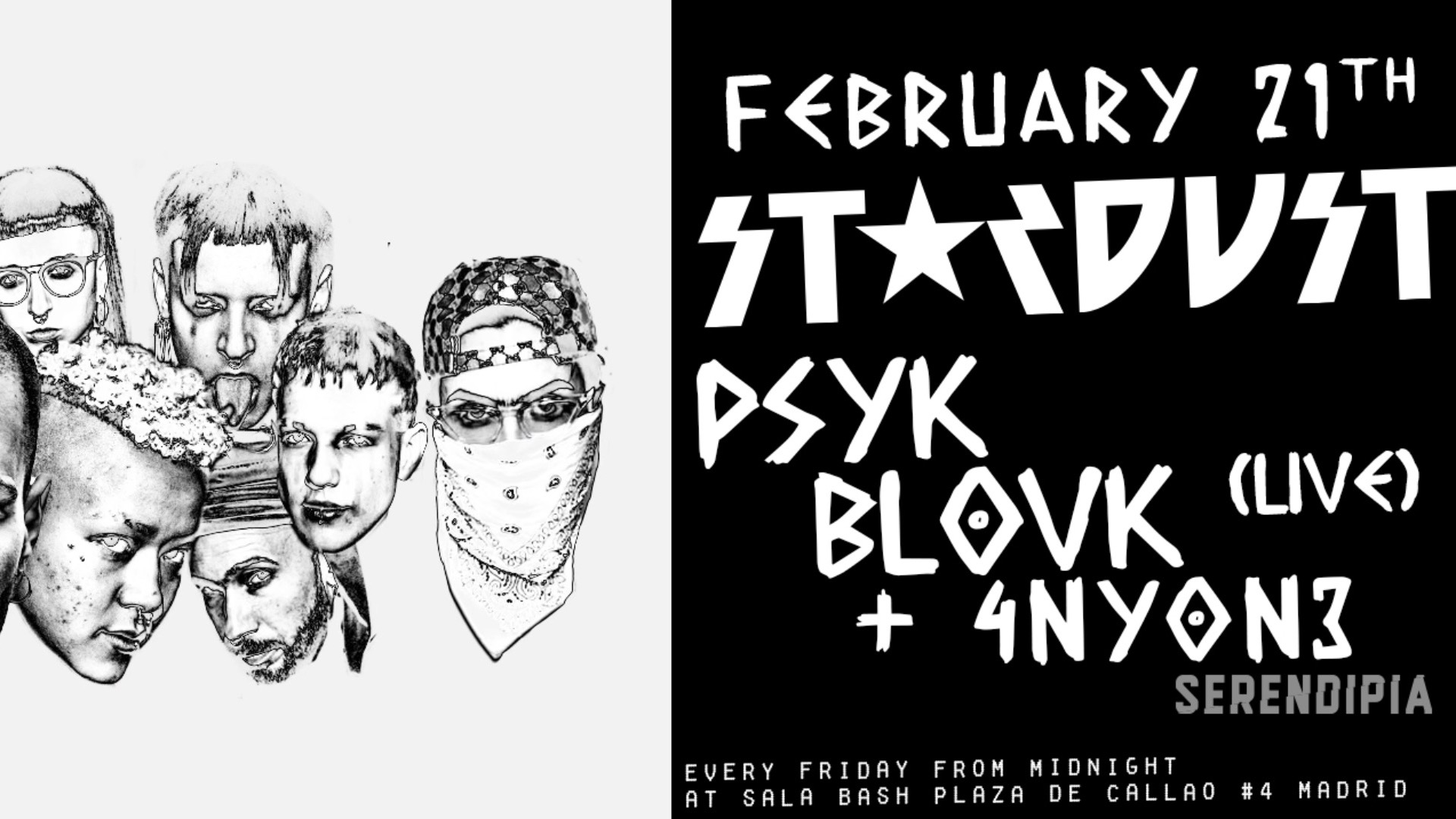 Stardust 'in Exile' invites: Psyk, Blovk (live), 4ny0n3 image