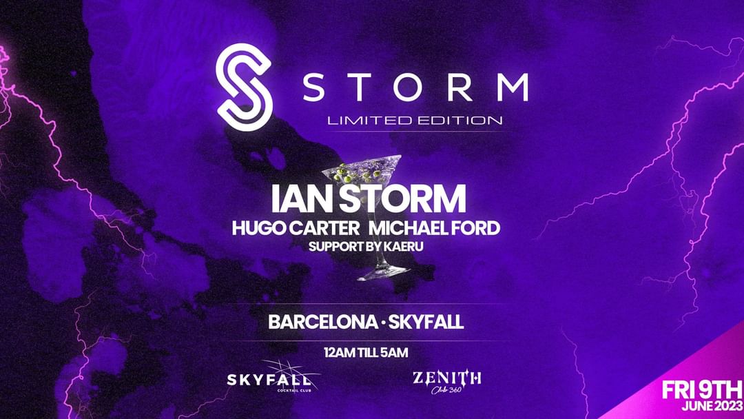 Cartell de l'esdeveniment STORM Limited Edition pres. Ian Storm, Hugo Carter, Michael Ford & Kaeru