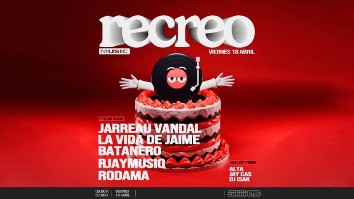 Cover for event: STUDIO x RECREO CON JARREAU VANDAL, LAVIDADEJAIME, BATANERO, RJAYMUSIQ, RODAMA, JAYCAS,ALTA, DJ ISAK