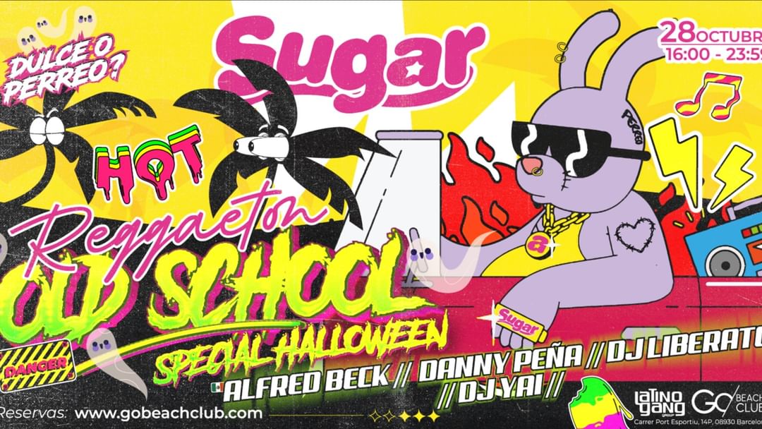 Cartell de l'esdeveniment SUGAR HALLOWEEN | REGGAETON OLD SCHOOL 