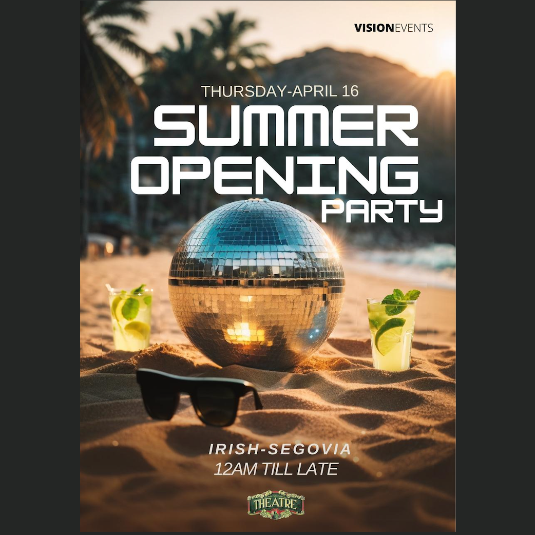 Cartel oficial del evento Summer Opening Party