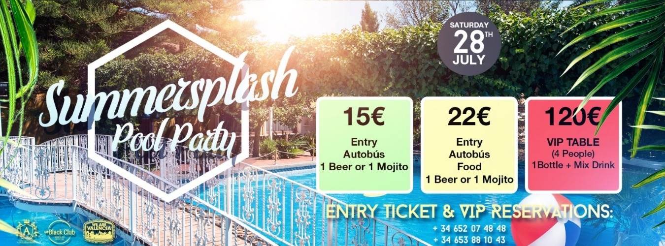 Summer Splash Pool Party -Saturday 28.07.18 -Aqualandia Valencia image