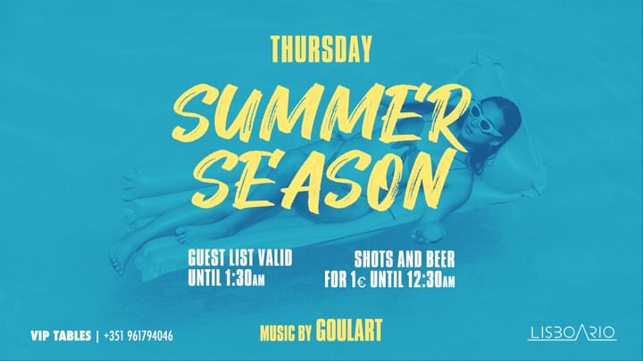 Cover for event: SummerSeason - FREE (men & women) until 1:30am | Ground Floor