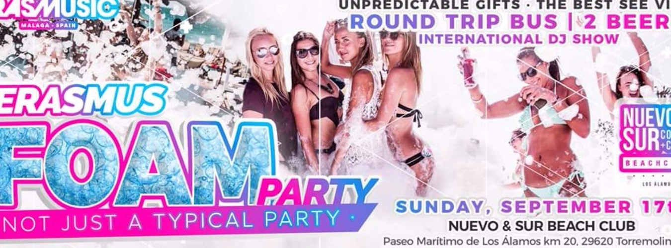 Sunday 17 Sept ERASMUS FOAM PARTY! image