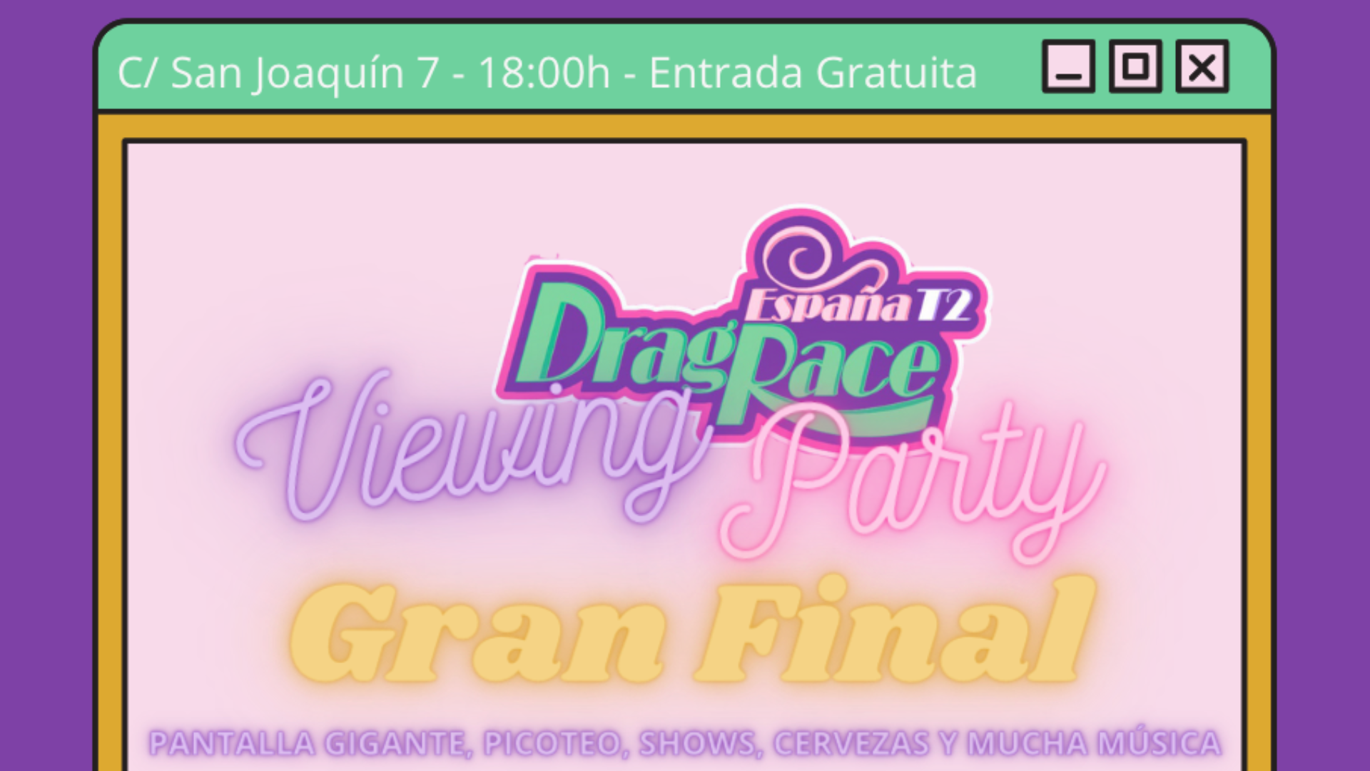 SUNDAY 5th JUNE "VIEWING PARTY GRAN FINAL" @ GALERIAS COSTA image