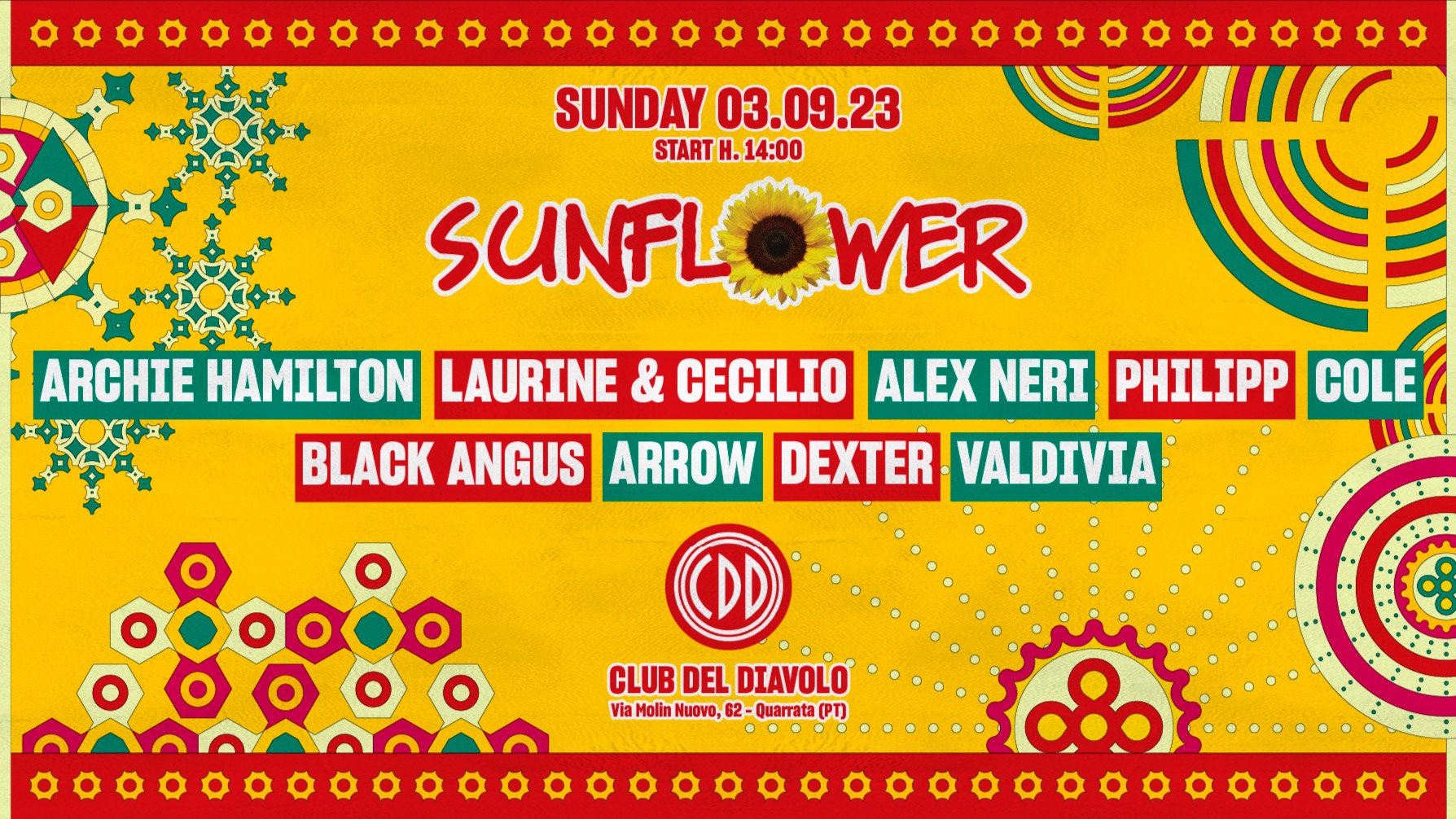 Sunflower - Club Del Diavolo (Domenica 3 Settembre 2023) image