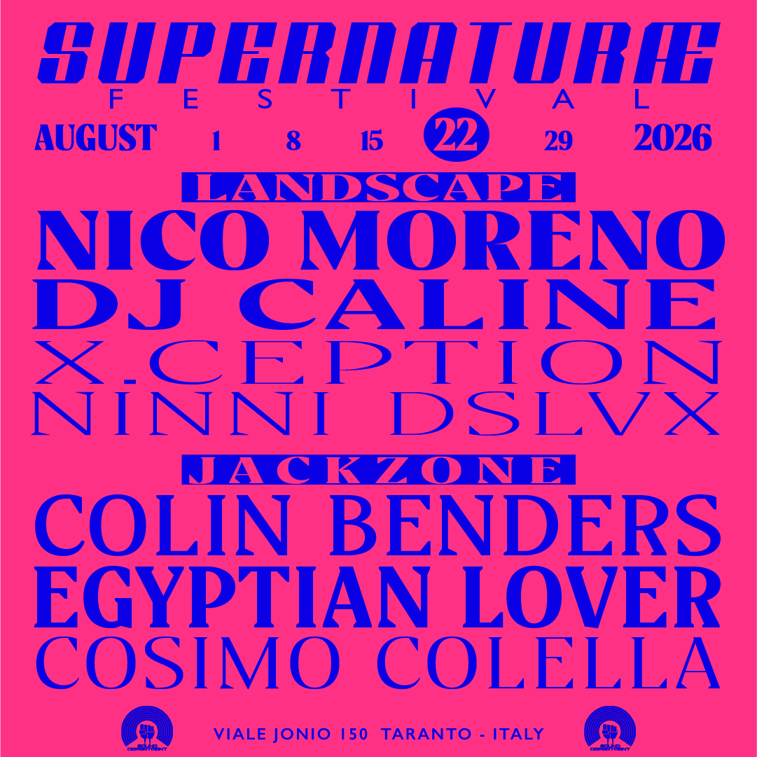 SUPERNATURAE FEST at SOUND D 22nd AUGUST W/ NICO MORENO, DJ CALINE, COLIN BENDERS and EGYPTIAN LOVER image