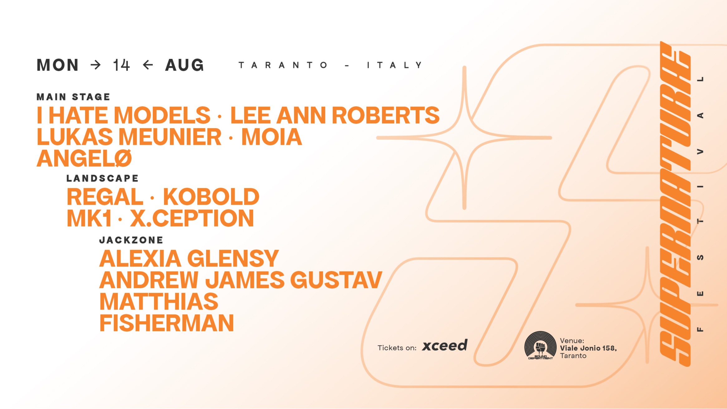 SUPERNATURAE FESTIVAL 14 August at SOUND DEPARTMENT