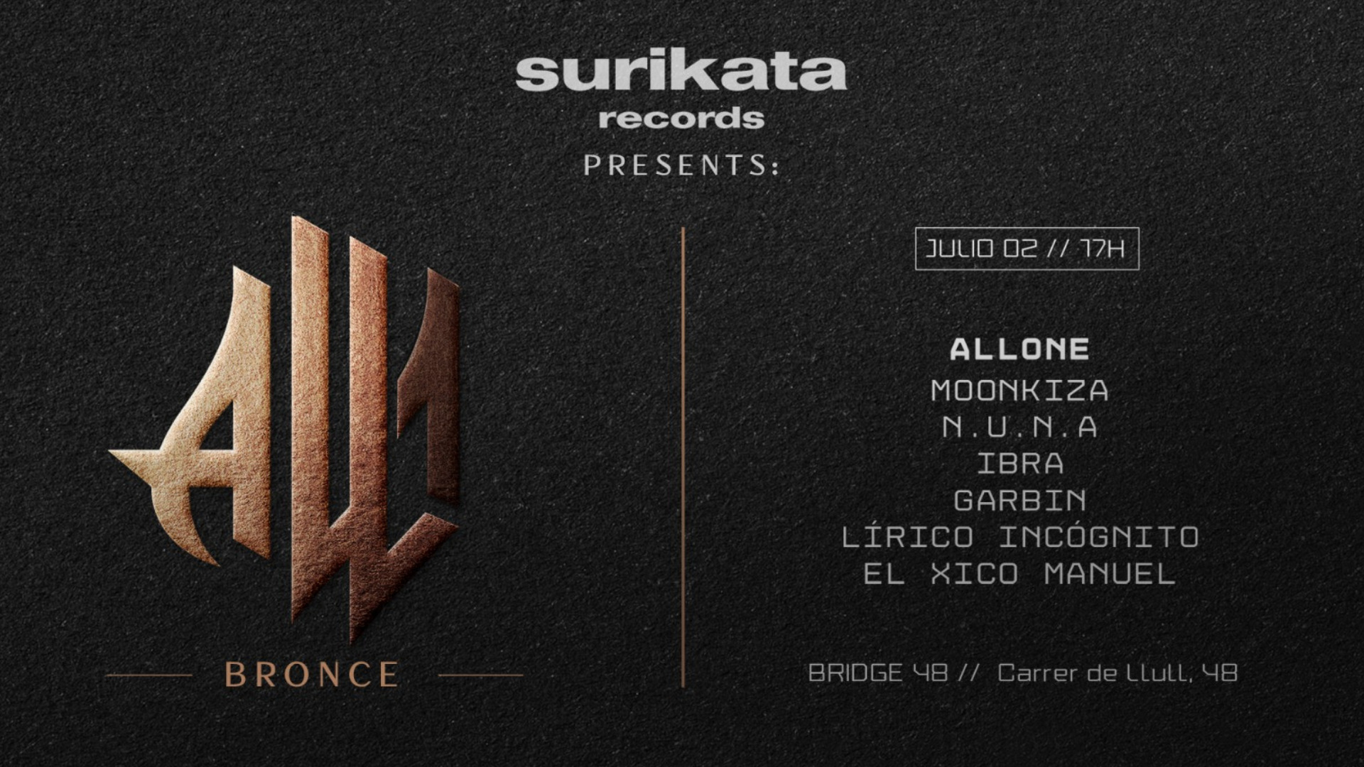 surikata records presents: ALLONE BRONCE (ALBUM RELEASE CONCERT) image