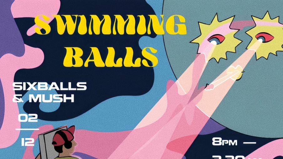Swimming Balls -Eventplakat