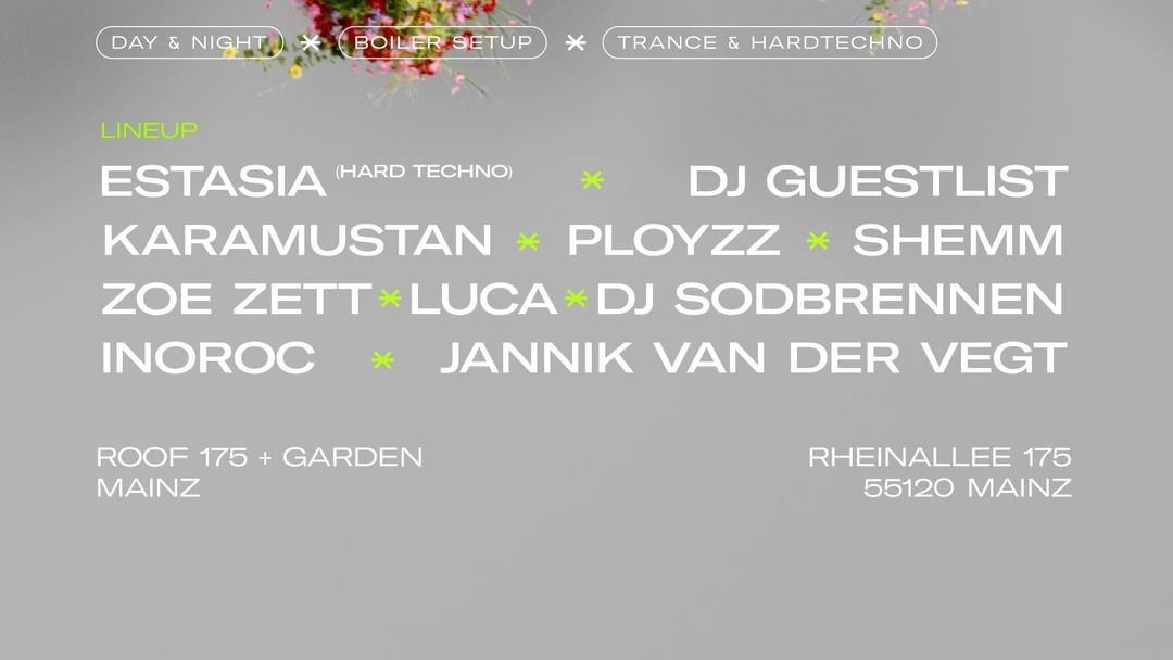 Cartel del evento Synden Day/Night w/Estasia, Dj Guestlist, Karamustan, Ployzz and more