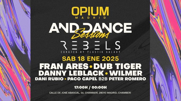 Cover for event: TARDEO AND DANCE x REBELS PT @ OPIUM MADRID (SESION DE TARDE)