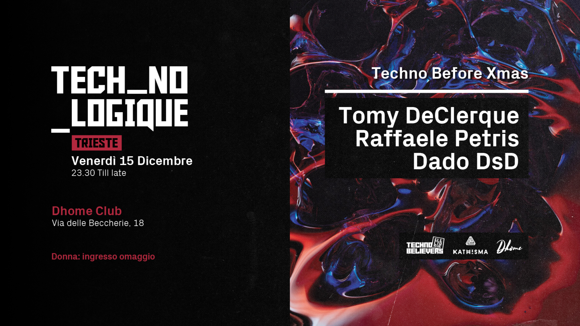 TECH_NO_LOGIQUE Trieste ★ Techno Before Xmas w/ TOMY DeCLERQUE