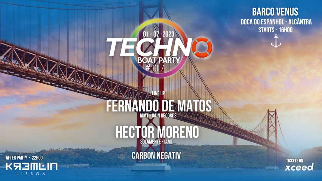 Cartell de l'esdeveniment Techno boat Party by Dieze