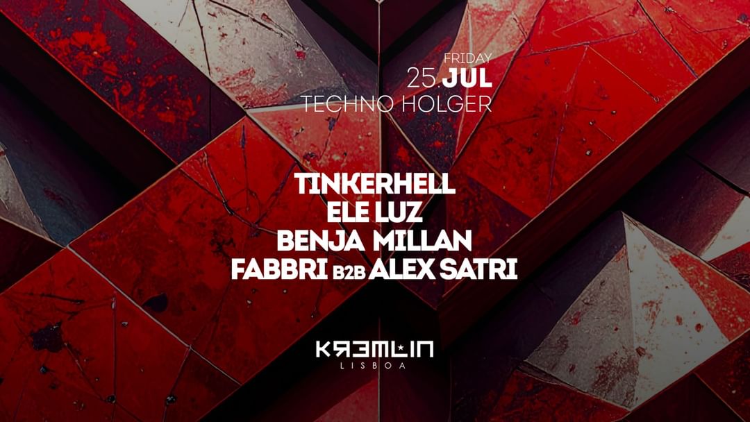 Couverture de l'événement Techno Holger: Tinkerhell, Ele Luz, Benja Millan, Fabbri b2b Alex Satri