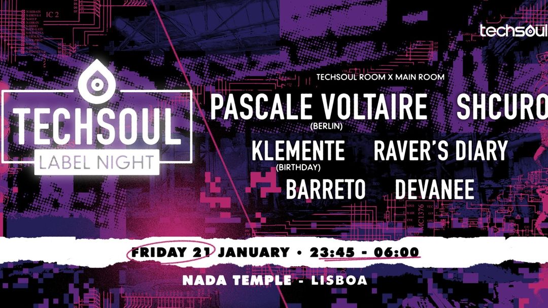 Capa do evento Techsoul Label Night w/ Pascale Voltaire (DE)