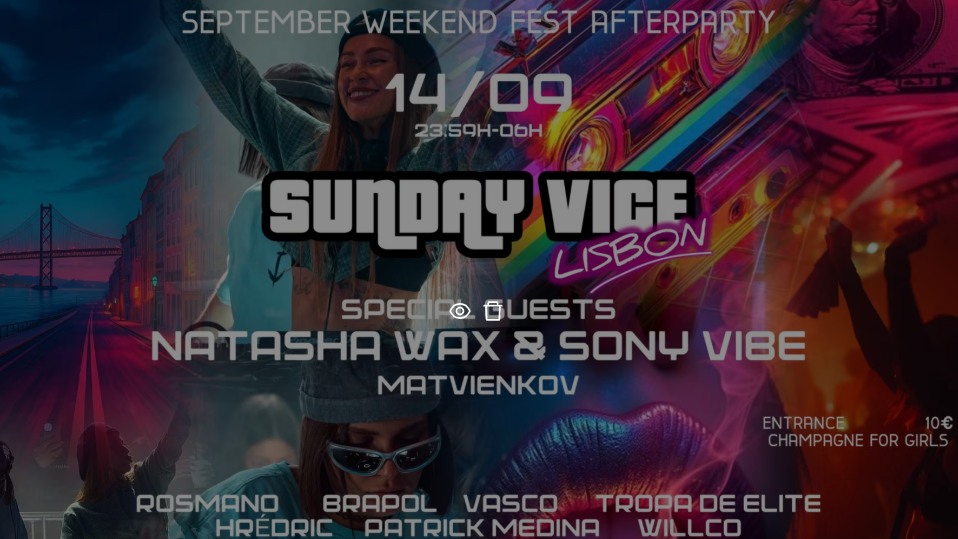 TEMPLE PRESENTS: SUNDAY VICE - NATASHA WAX & SONY VIBE image