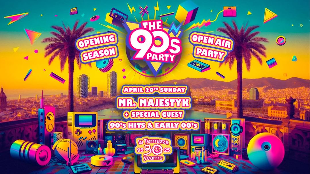 Couverture de l'événement The 90s Party pres: 90's La Terrrazza Opening Party