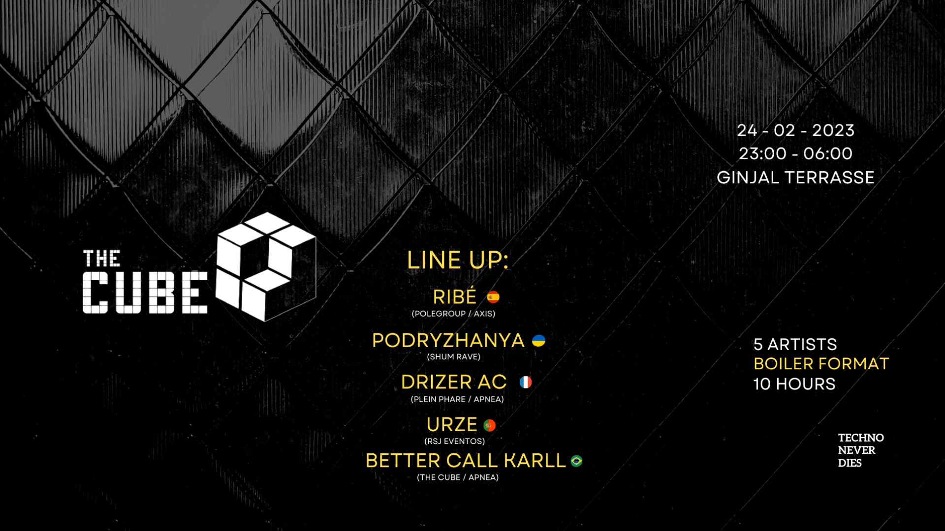 THE CUBE #14 - Boiler Edition W/ Ribé (ES), Podryzhanya (UA), Drizer AC (FR), Better Call Karll (BR) image