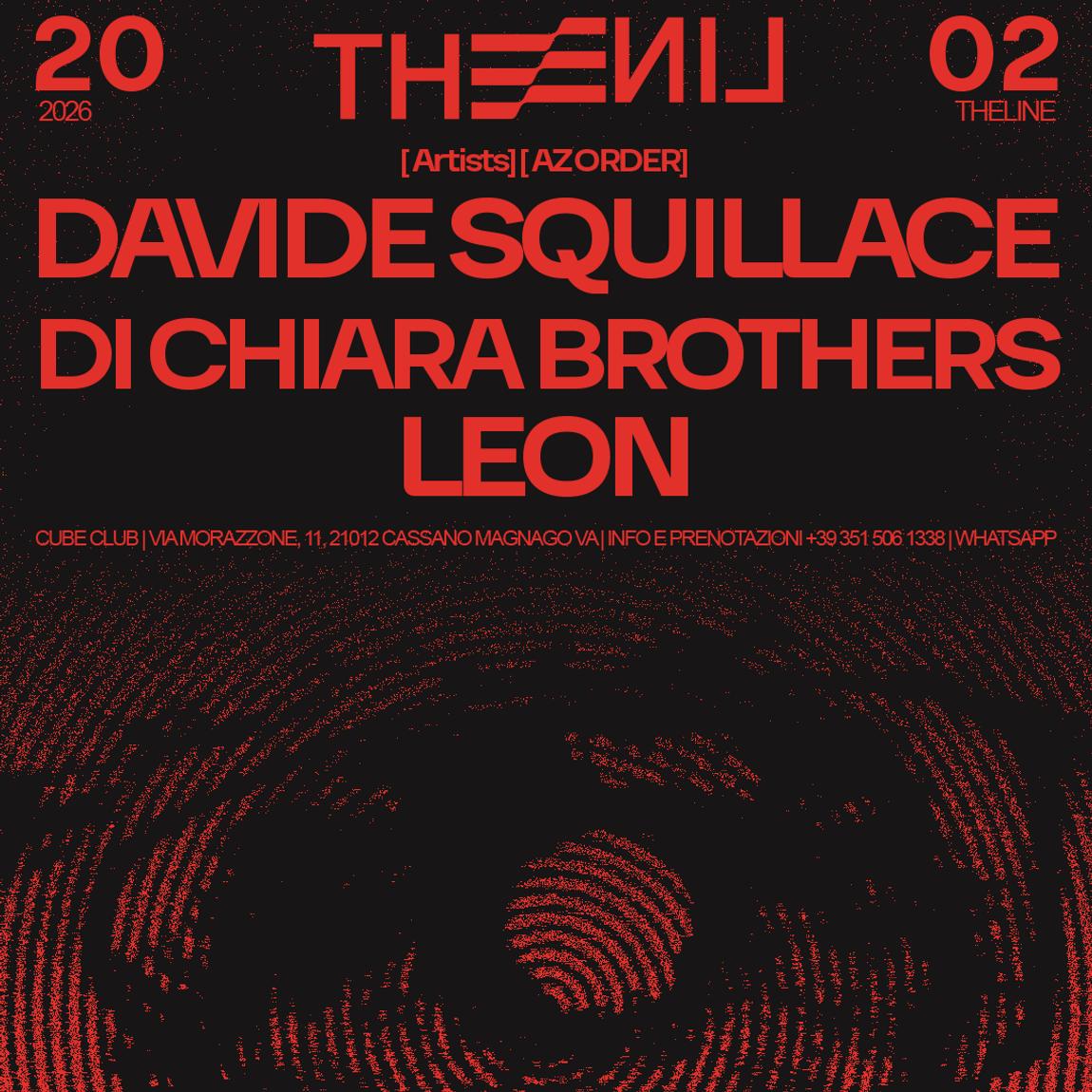 Locandina THE LINE B2B Davide Squillace — Fri. 20/02