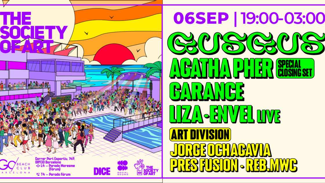 The Society of Art: Gus Gus Agatha Pher Garance Liza Envel | From 19:00 p.m till 02:30 a.m. image