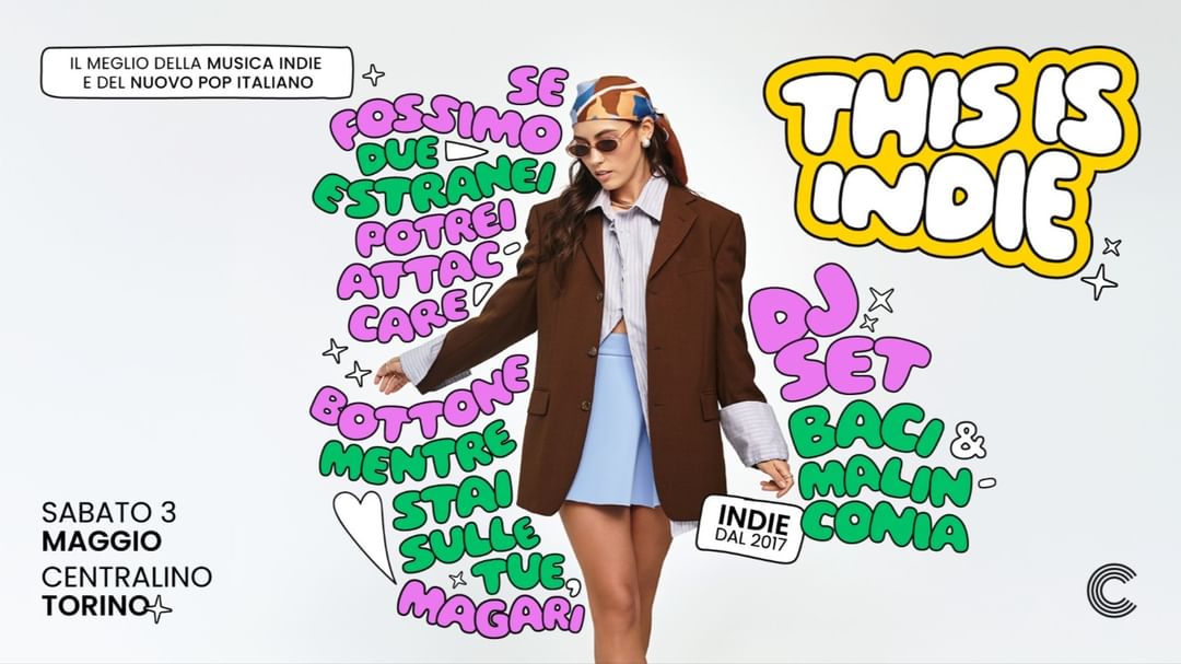 Cartell de l'esdeveniment THIS IS INDIE @ CENTRALINO CLUB - SAB 3 MAGGIO !