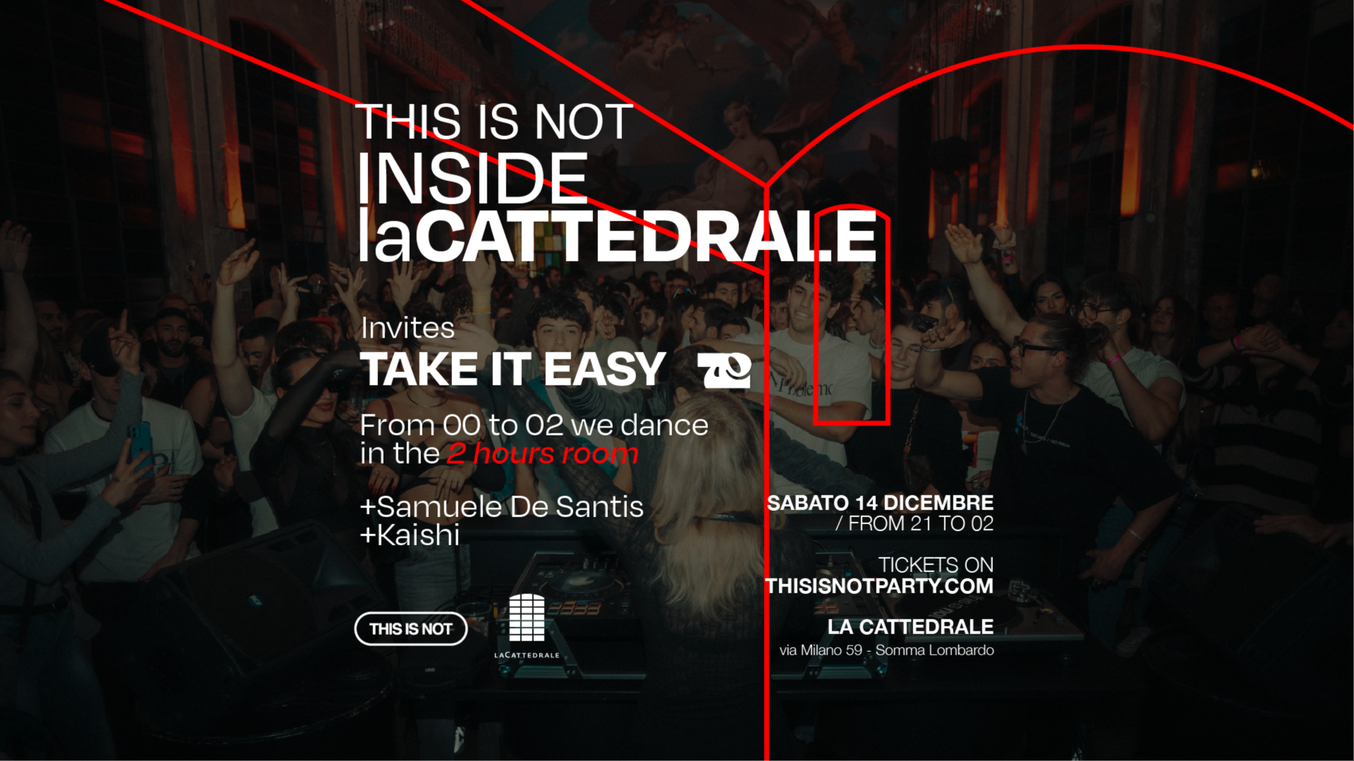 THIS IS NOT INSIDE LACATTEDRALE invites TAKEITEASY image