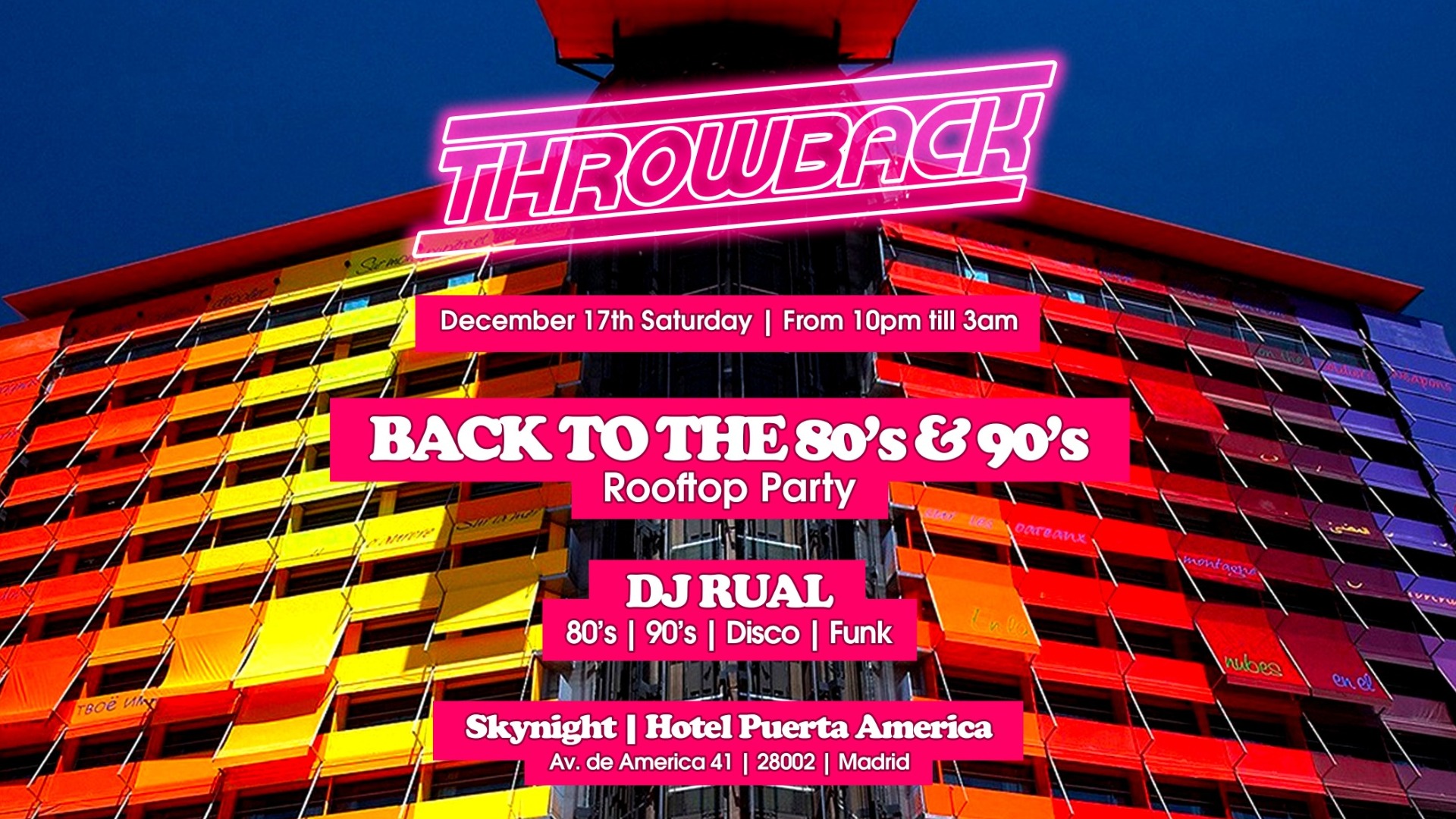 Throwback pres: Back to 80&90' Rooftop Party image