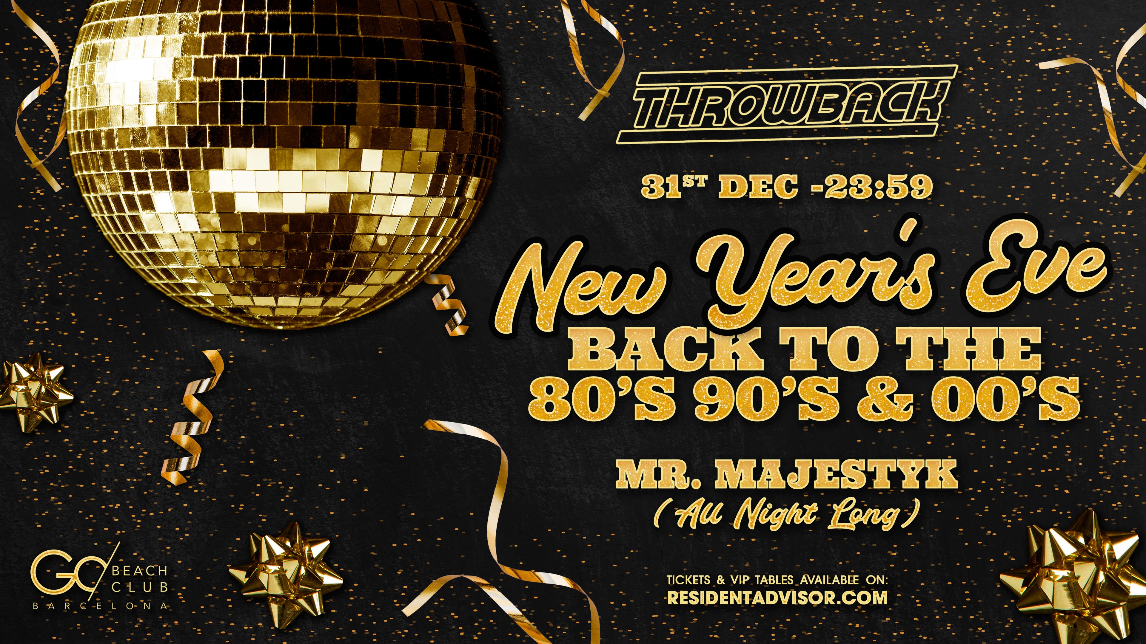 SOLD OUT * Throwback - RETRO NYE 2024 (Back to 80's 90's & 00's)