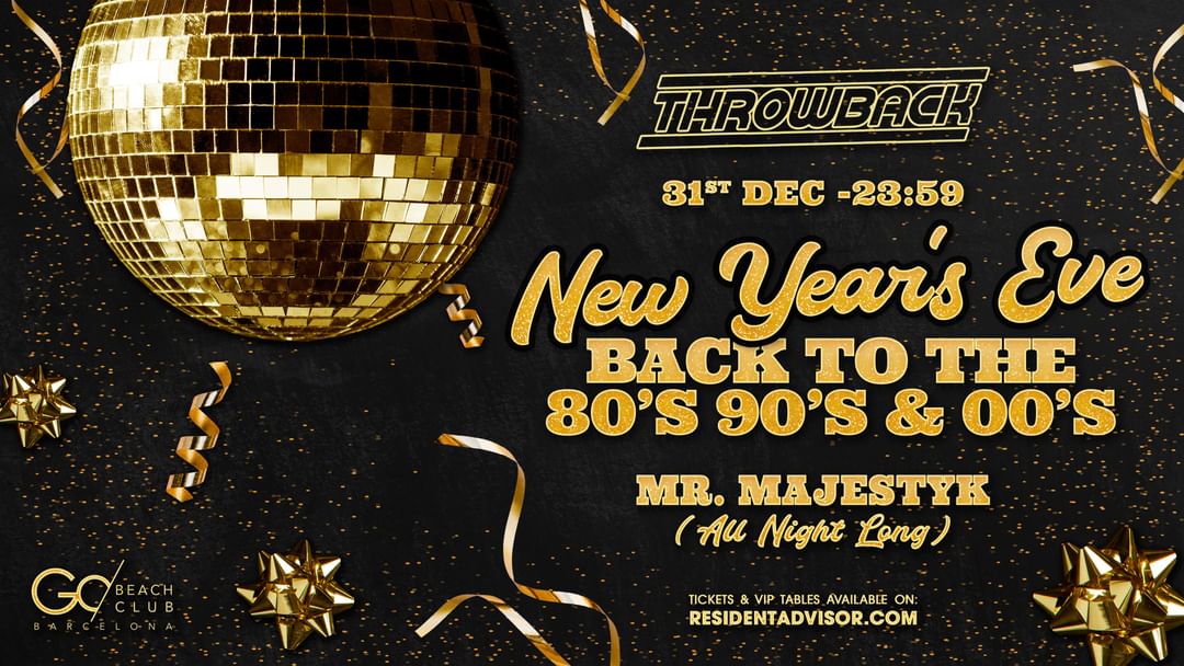 Couverture de l'événement SOLD OUT * Throwback - RETRO NYE 2024 (Back to 80's 90's & 00's)