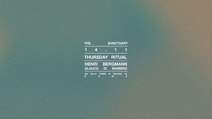 Cover for event: THURSDAY RITUALS - Henri Bergmann, Glauco Di Mambro 