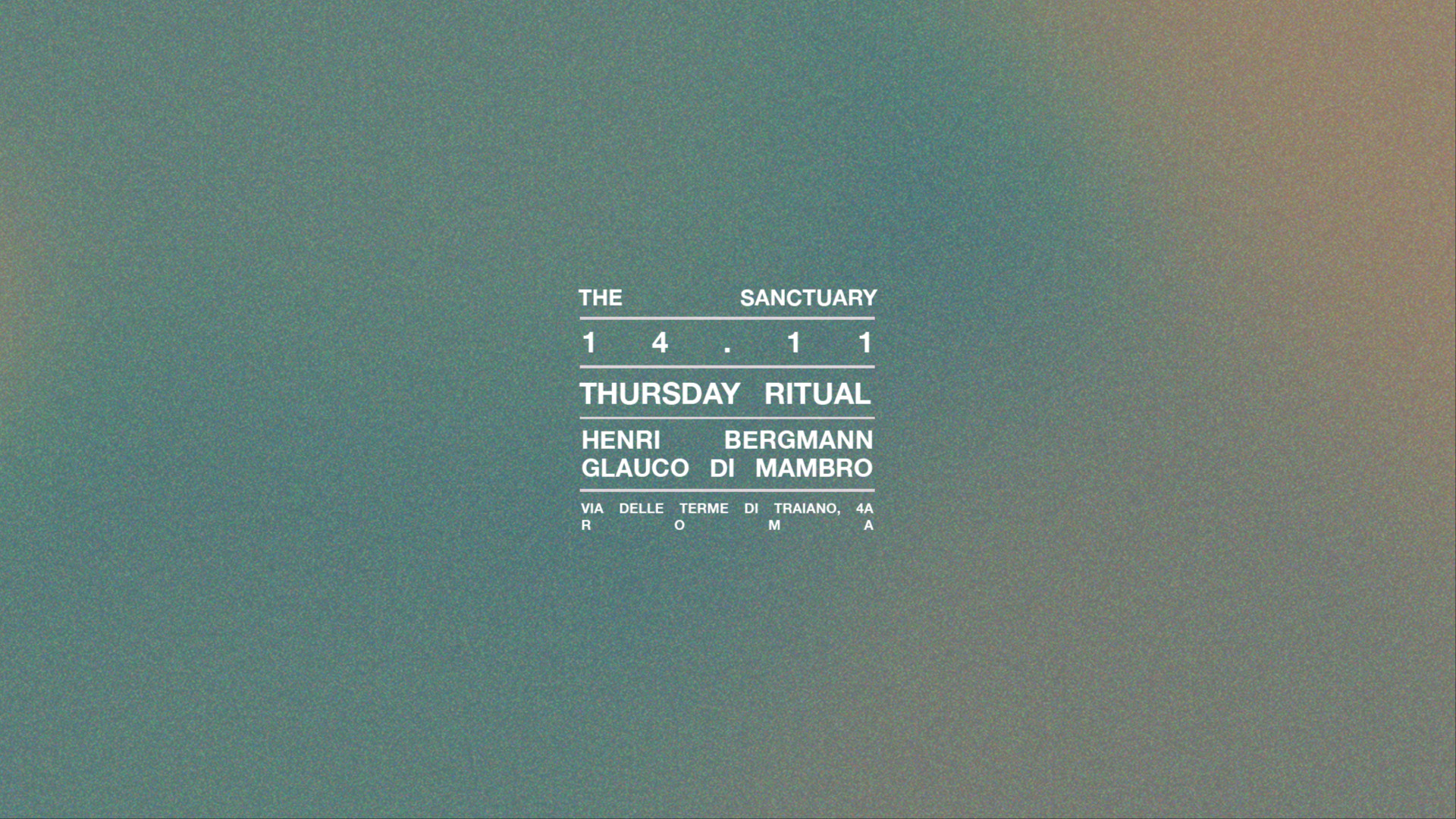 THURSDAY RITUALS - Henri Bergmann, Glauco Di Mambro 