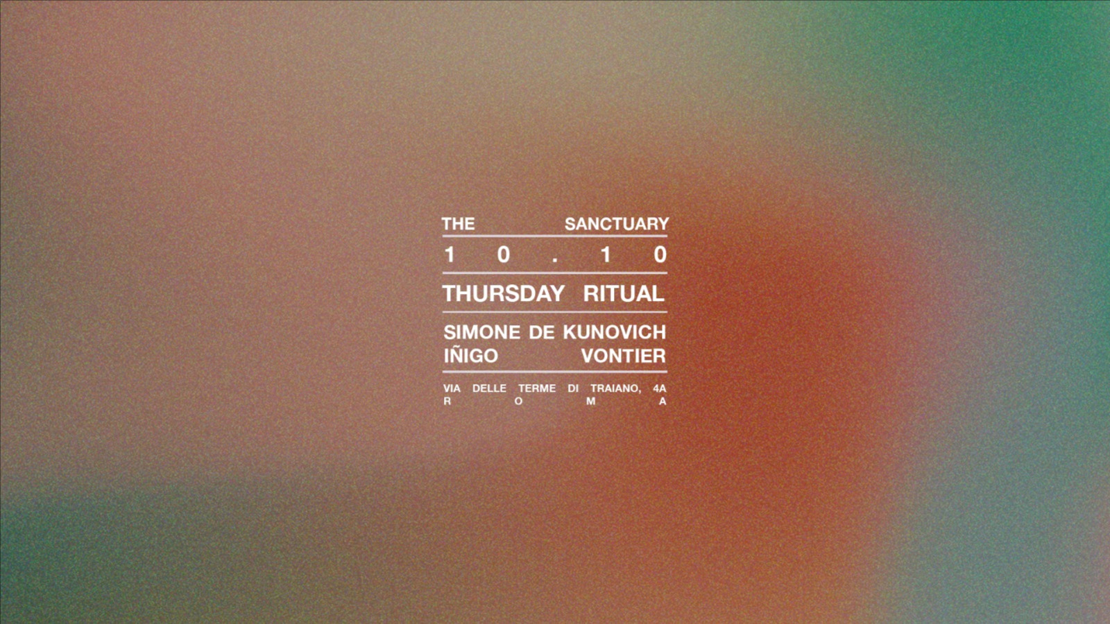 THURSDAY RITUALS  - Inigo Von Tier, Simone De Kunovich image