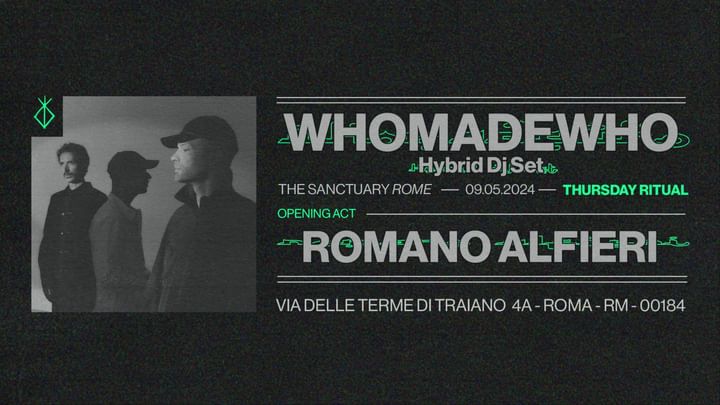 Cover for event: THURSDAY RITUALS  - WhoMadeWho, Romano Alfieri 