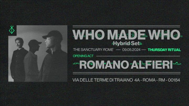 Cover for event: THURSDAY RITUALS  - WhoMadeWho, Romano Alfieri 