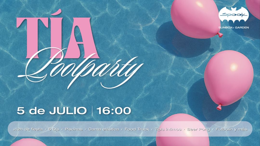 Cartell de l'esdeveniment Tia Vente de Pool Party