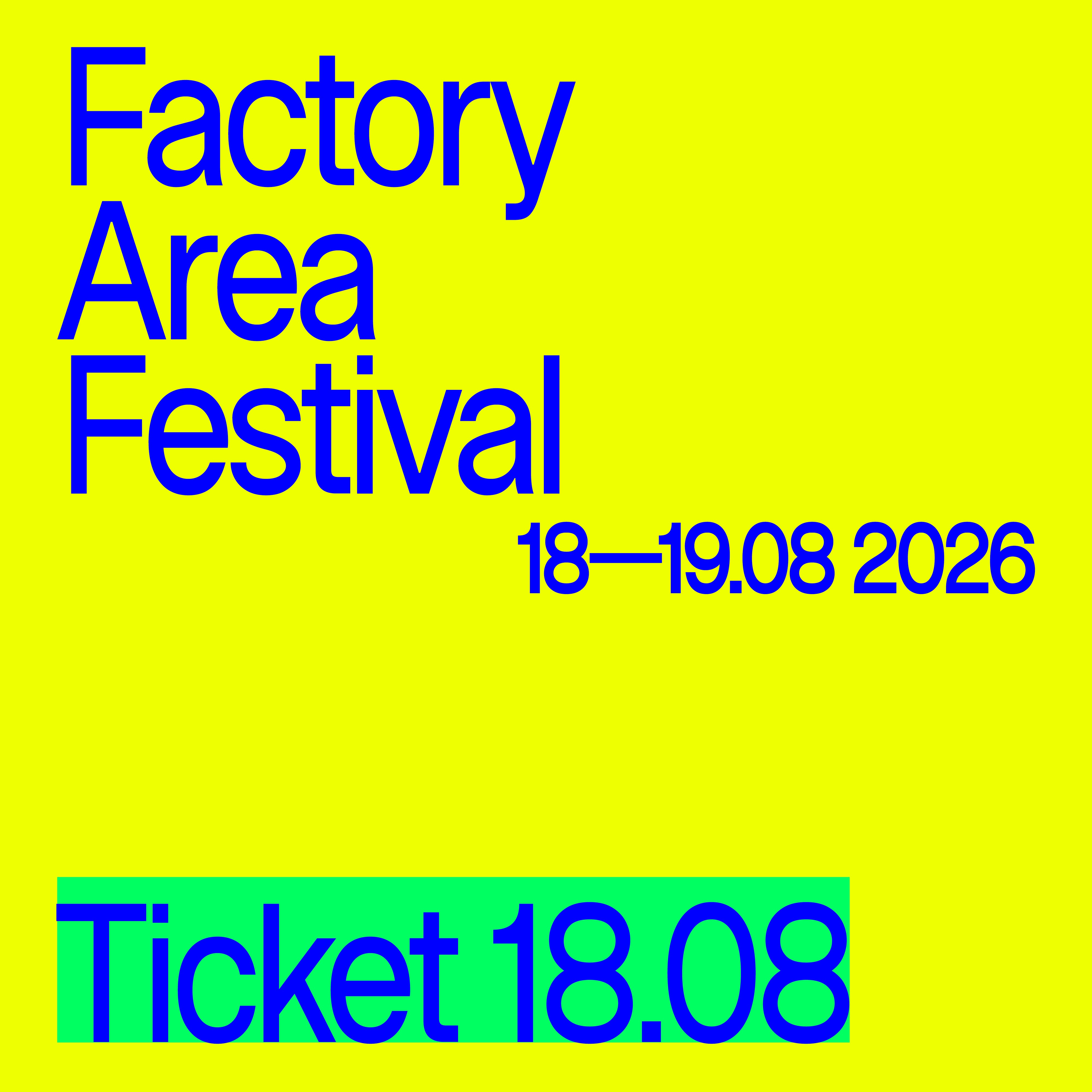 Ticket 18 agosto | Day 1 Factory Area Festival image